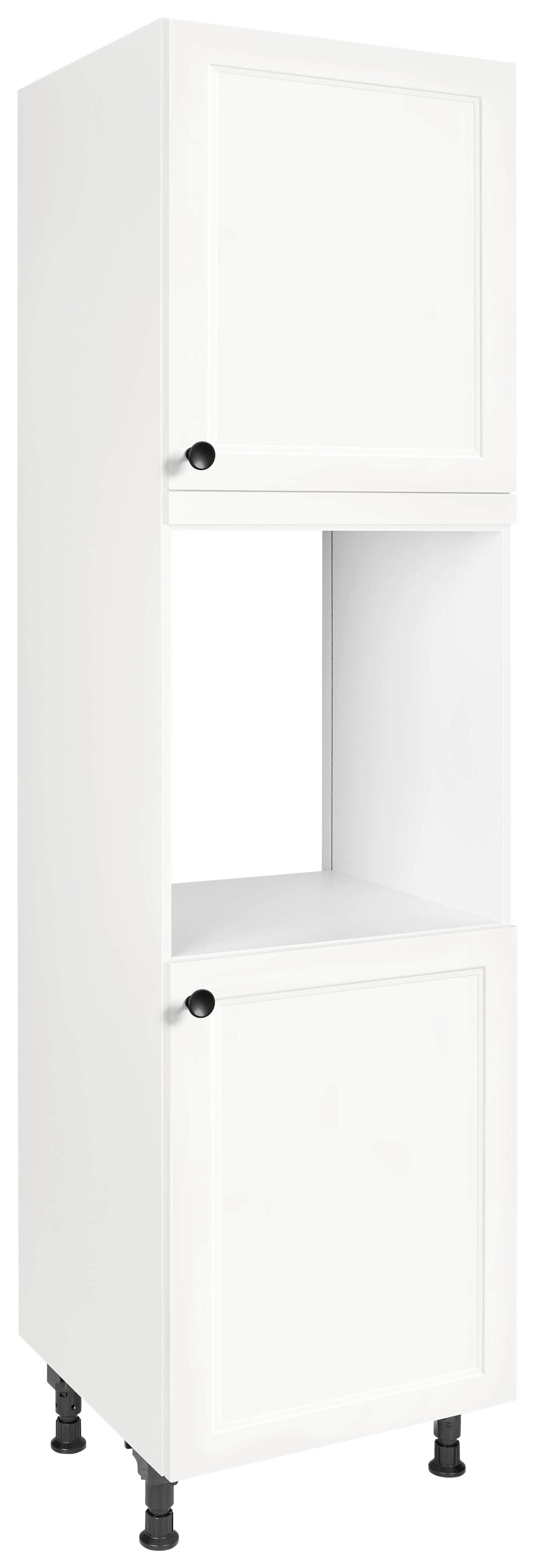 Geräteumbauschrank Cascada Weiß - Schwarz/Weiß, MODERN, Holzwerkstoff/Metall (60/216,6/58cm) - Nobilia