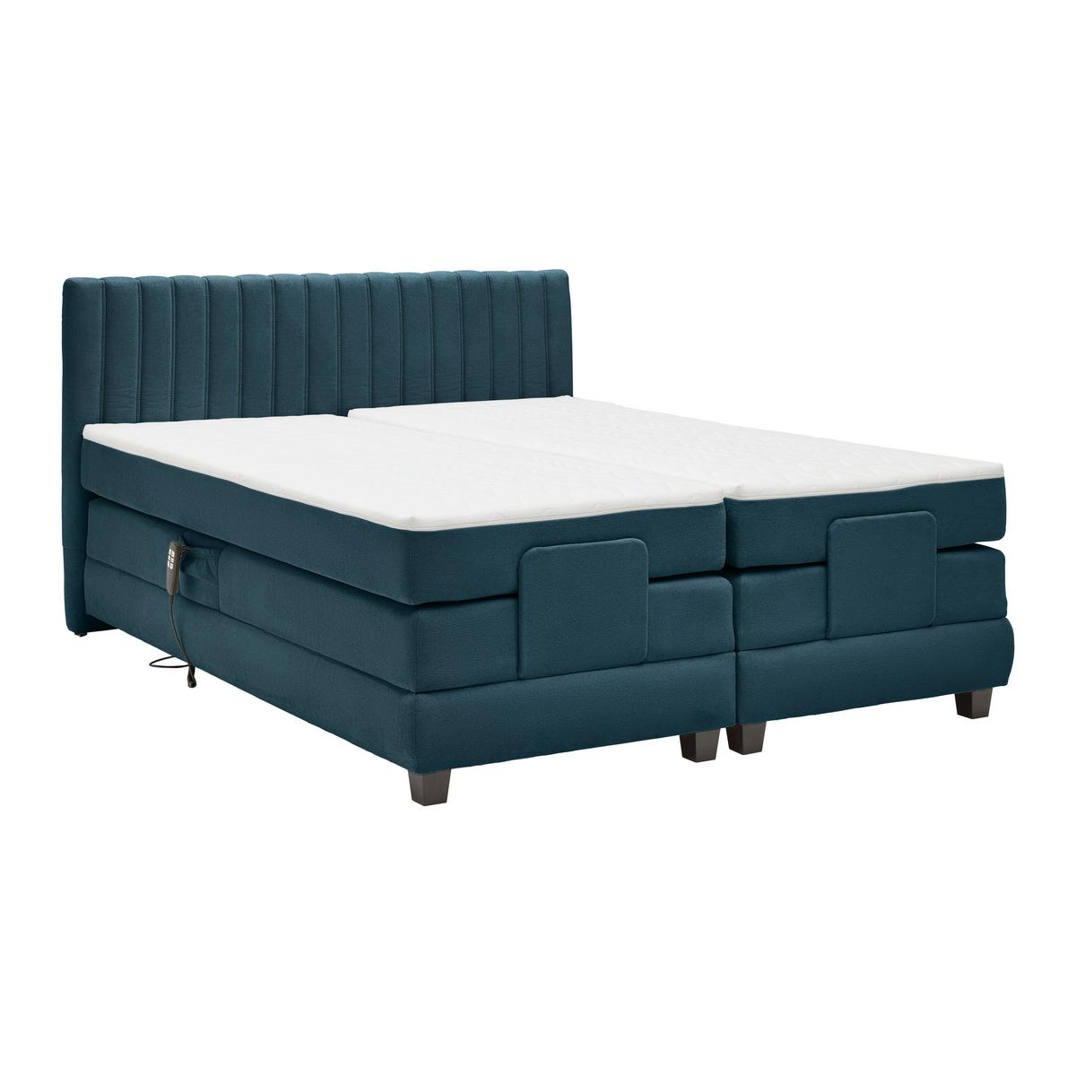 Boxspringbett Dixon Petrol ca. 180x200cm - Petrol/Schwarz, Konventionell, Holz/Holzwerkstoff (180/200cm) - Premium Living