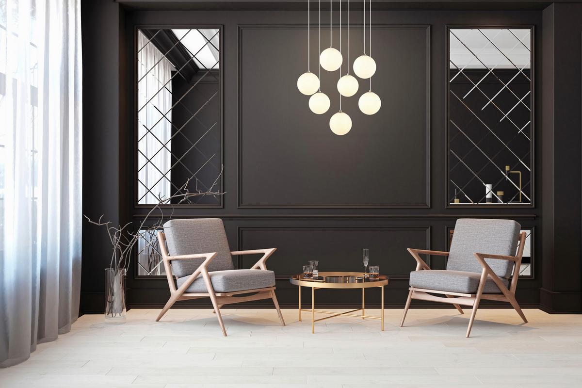 LAMPA WISZĄCA LESLIE - kolor niklowy, Design, metal/szkło (55/120cm) - Collet's Monde