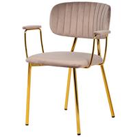 STUHL-SET GISELLE 225 - Taupe/Goldfarben, Design, Kunststoff/Metall (63/80/51cm) - Kayoom