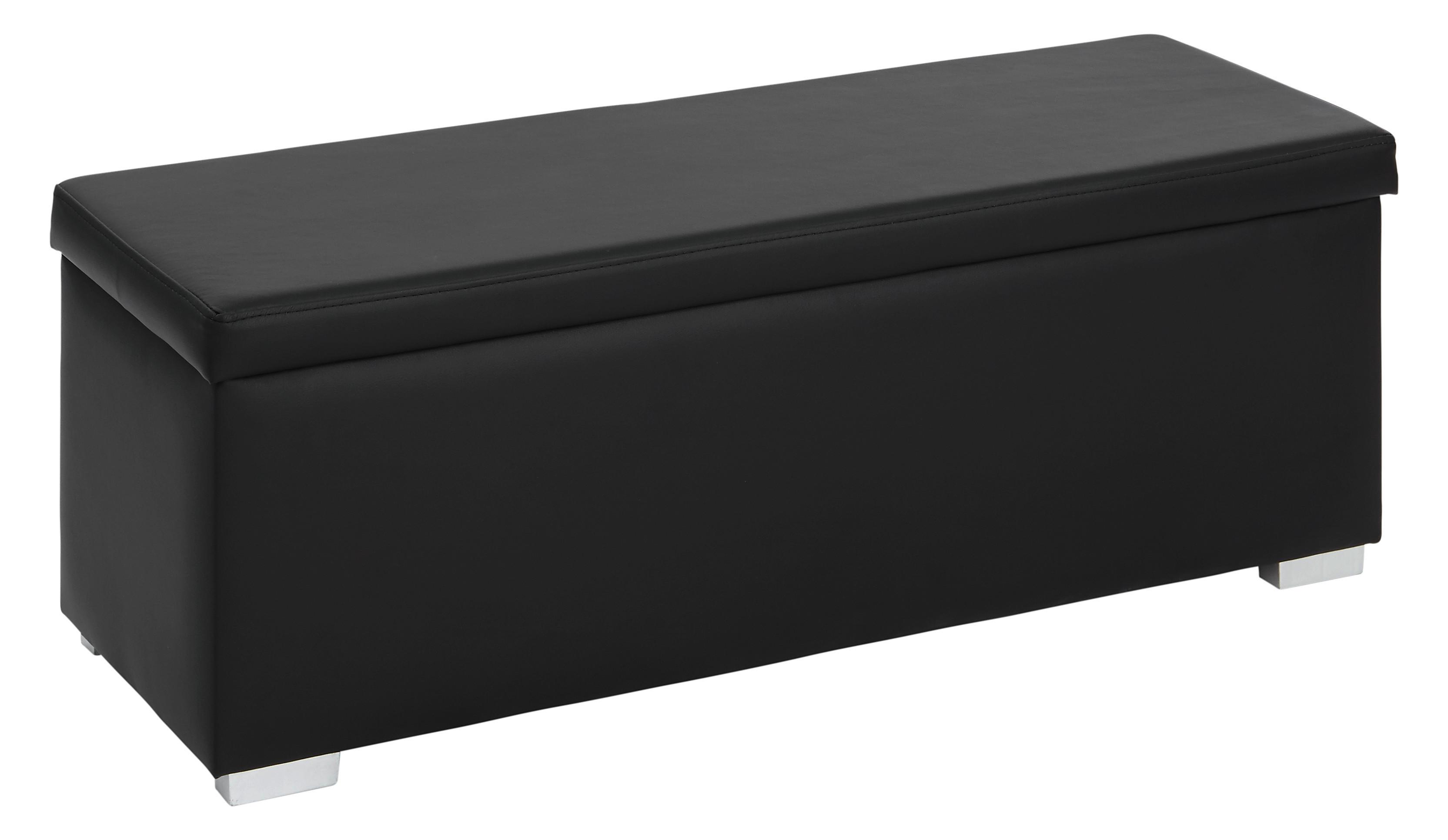 Klop S Skrinjo Universal Ii - črna/srebrna, umetna masa/leseni material (112/40/39cm) - Modern Living