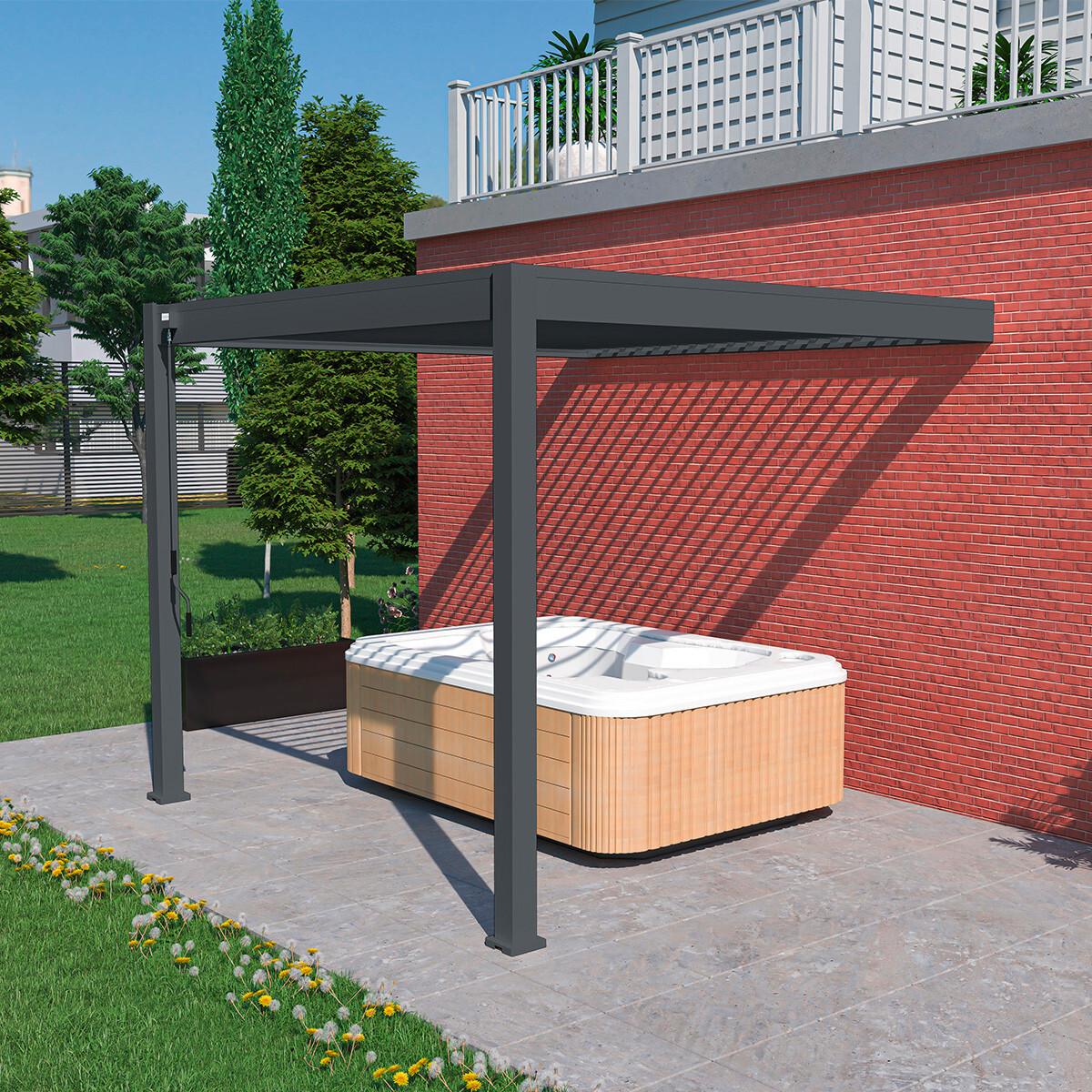 Pavillon Deluxe ca. 400x255x300 cm Anthrazit - Anthrazit, Basics, Metall (400/255/300cm) - WEIDE