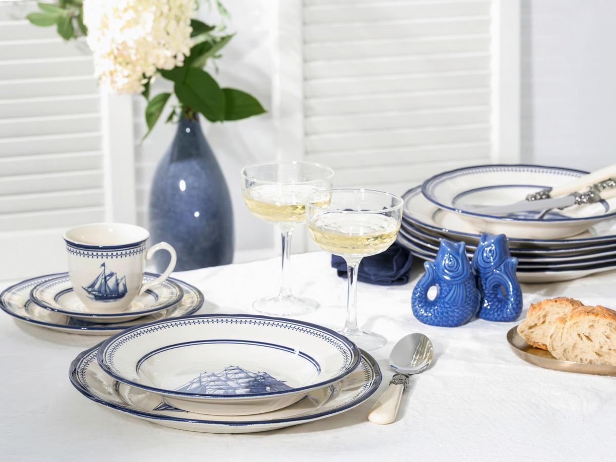 Kombinirani Servis Sailing Ship, 30-Delni - modra/bela, Basics, keramika - Creatable