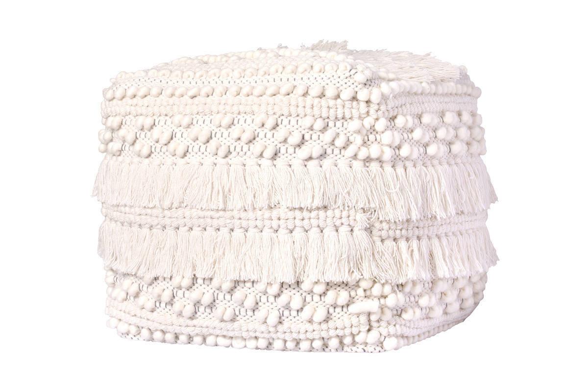 Pouf Bohist Natural Creme - Creme, Trend, Textil (50/45/50cm) - Kayoom