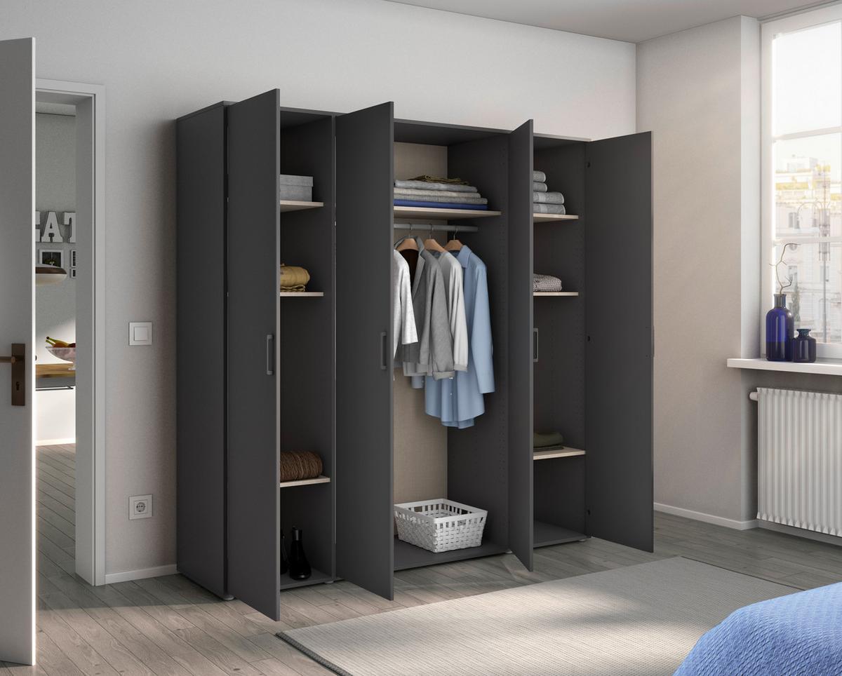 Ormar S Klasičnim Vratima Voyager - siva, Moderno, drvni materijal/plastika (187/194/53cm) - Modern Living