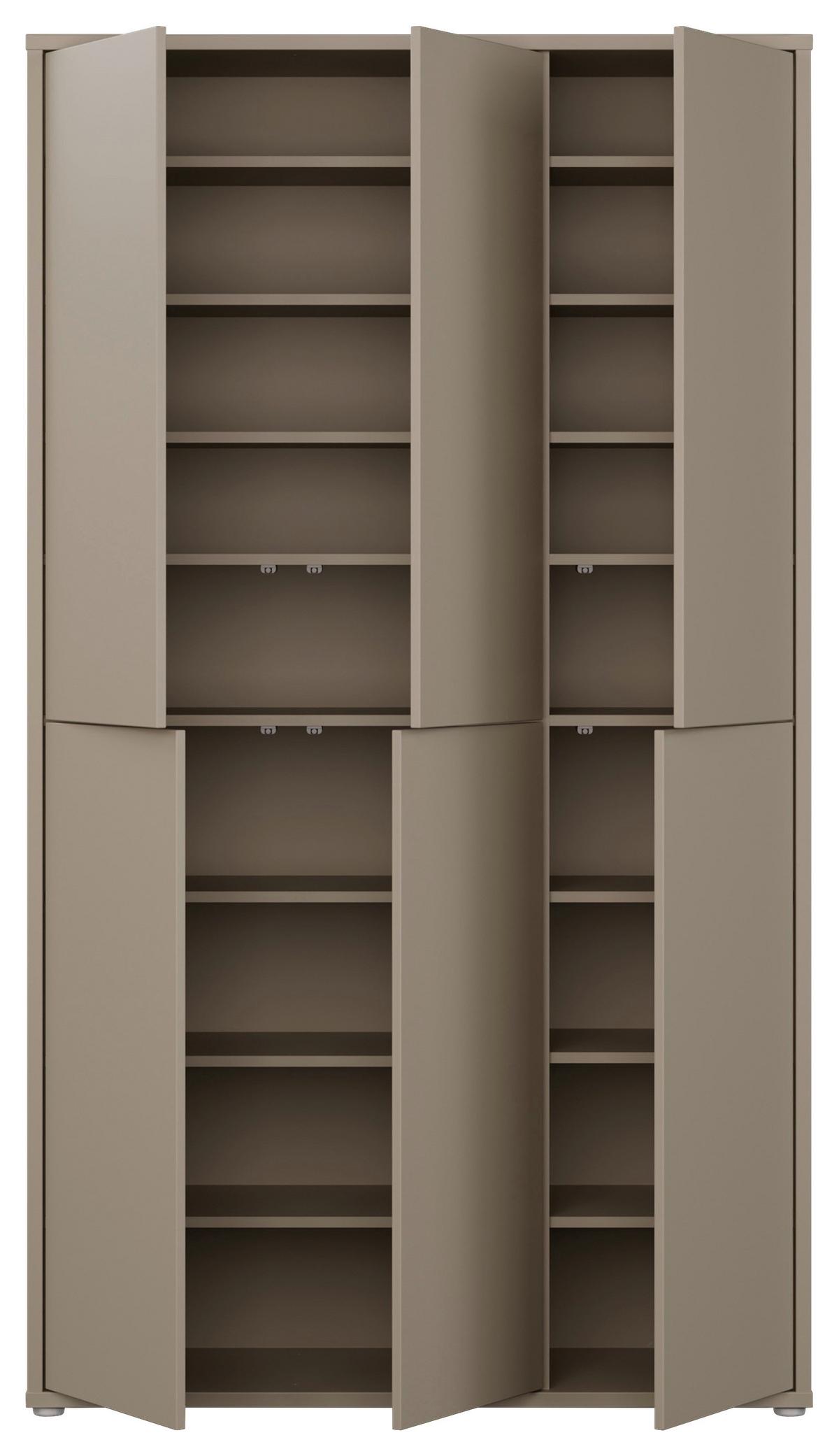 Omara Za Čevlje Alice, Rjavosiva - rjavosiva/siva, Moderno, umetna masa/leseni material (109,2/191,9/34,9cm) - Modern Living