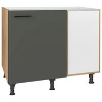 Eckunterschrank Easytouch Grün - Eichefarben/Schwarz, MODERN, Holzwerkstoff/Metall (125/87/65cm) - Nobilia