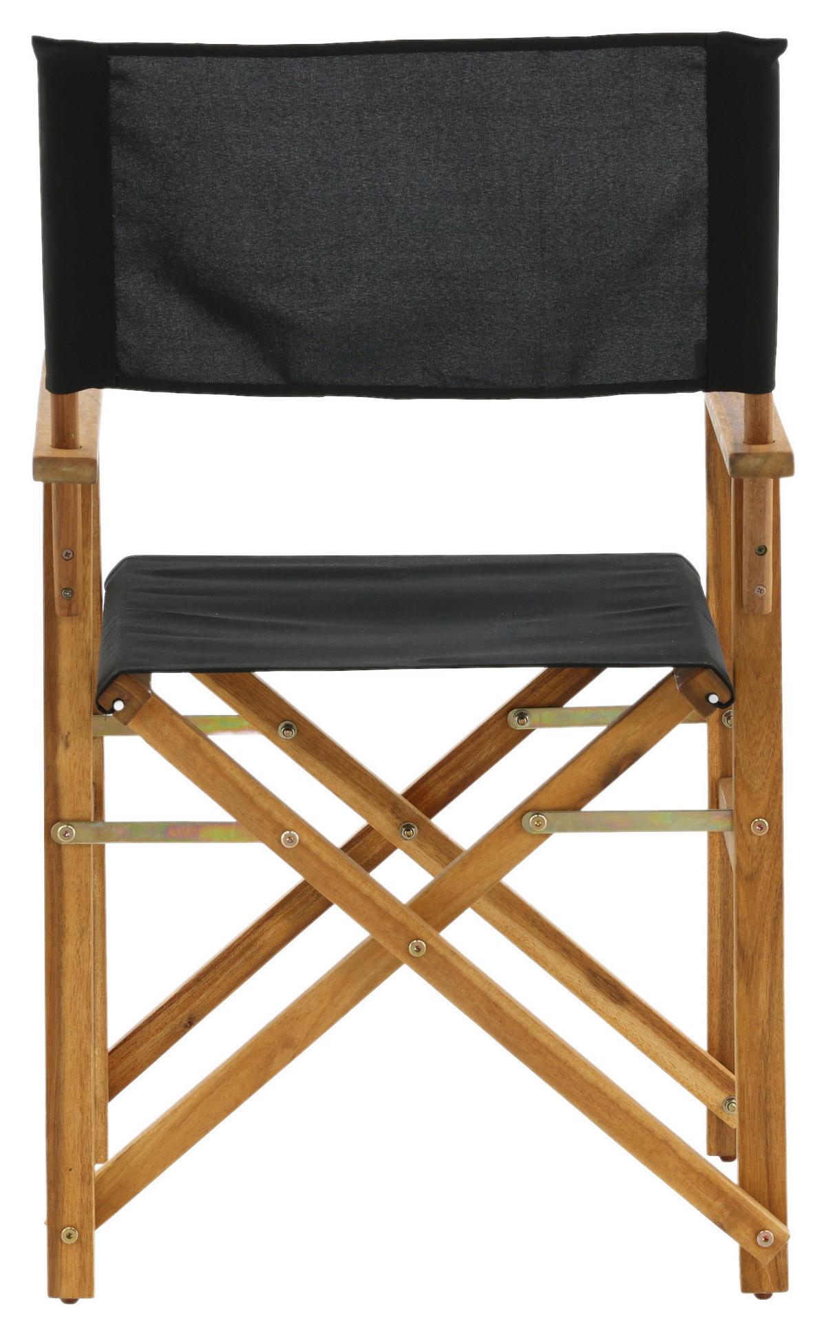 Klappstuhl Marion ca. 53x90x55 cm Akazie/Schwarz - Schwarz/Akaziefarben, KONVENTIONELL, Holz/Textil (53/90/55cm) - Gardenson