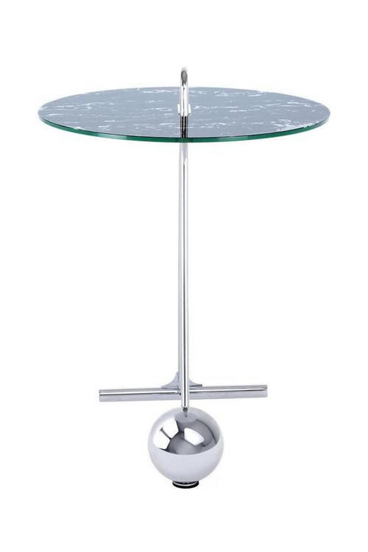 Beistelltisch Pendulum Glas Schwarz/Silber ca. 46x60 cm - Silberfarben/Schwarz, Basics, Glas/Metall (46/46/60cm) - Kayoom