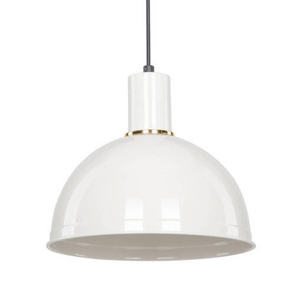 Hängeleuchte Natan Weiß/Goldfarben max. 22 Watt - Goldfarben/Weiß, Basics, Metall (27/90cm)