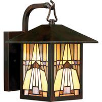 Kültéri Falilámpa Qz-Inglenook2-S Tiffany - bronzszínű, Konventionell, üveg/fém (17.8/28.7/22.6cm) - Elstead Lighting