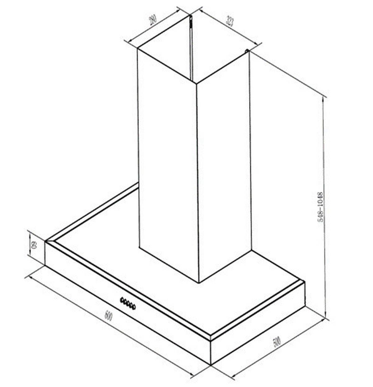 Dunstabzugshaube T1-60 Edelstahlfarben - Edelstahlfarben, Trend, Metall (60/104,80/50cm) - PKM