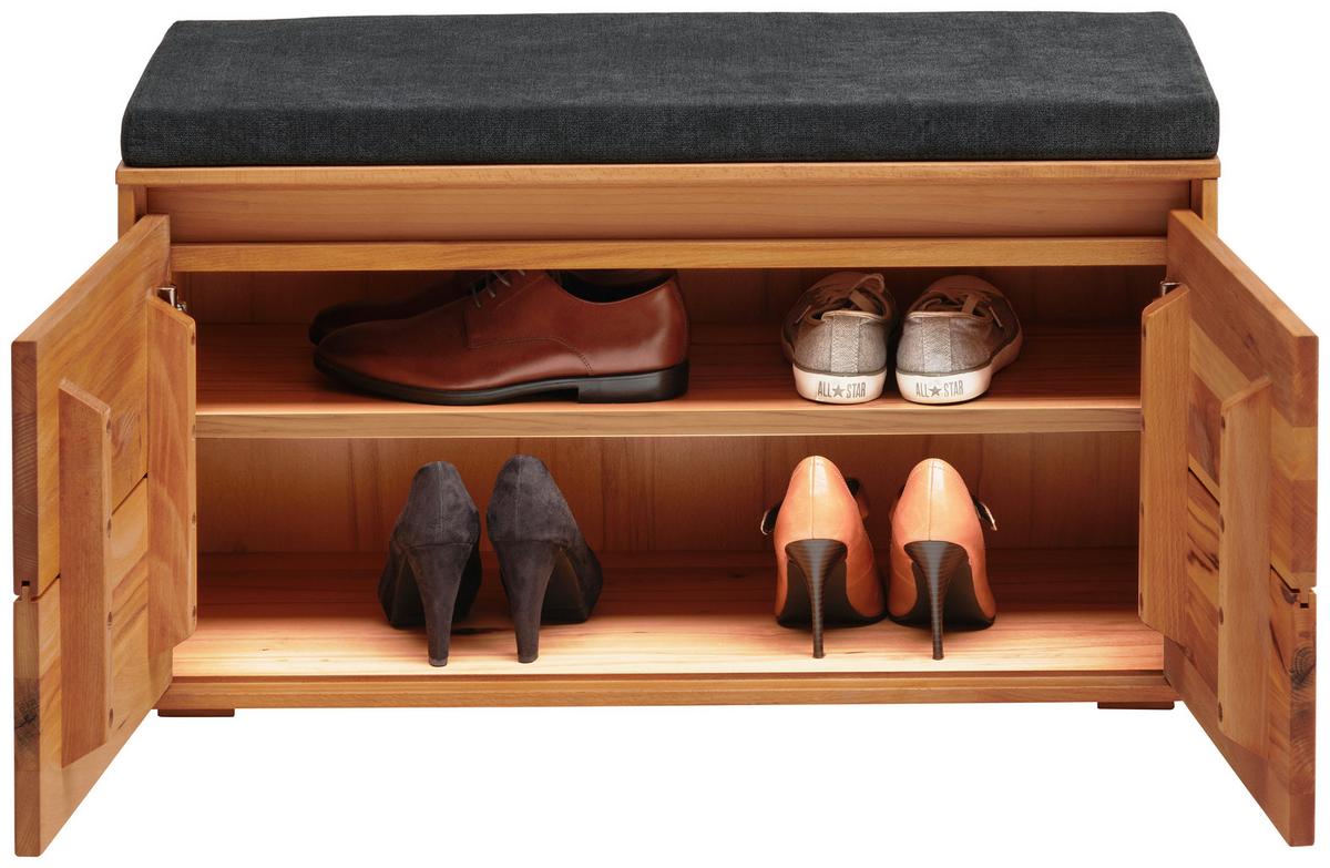 SIEDZISKO DO PRZEDPOKOJU NANTO - czarny/buk twardzielowy, Natur, materiał drewnopochodny/tkanina (85/43/38cm) - Cantus