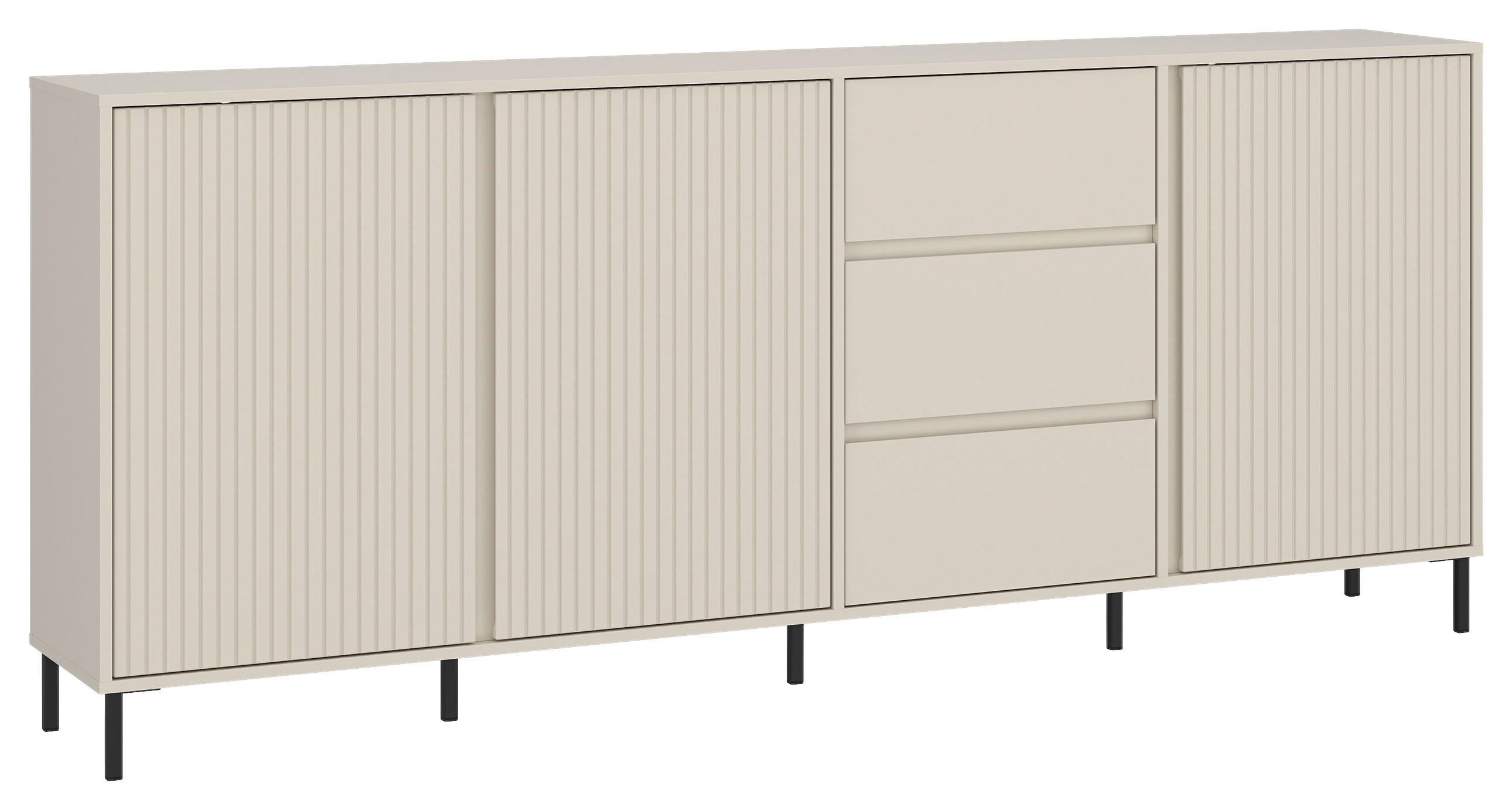 Komoda Avenale, Kašmir - kašmir/črna, Trend, kovina/leseni material (212/91,6/40cm)