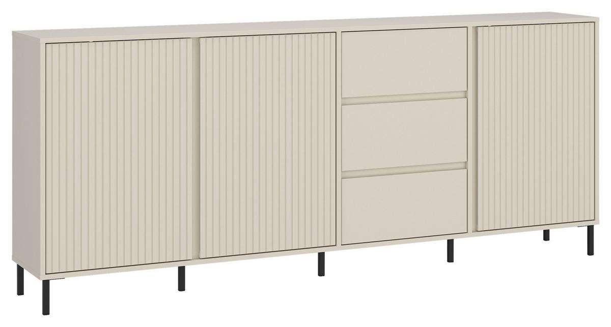 Komoda Avenale, Kašmir - kašmir/črna, Trend, kovina/leseni material (212/91,6/40cm)