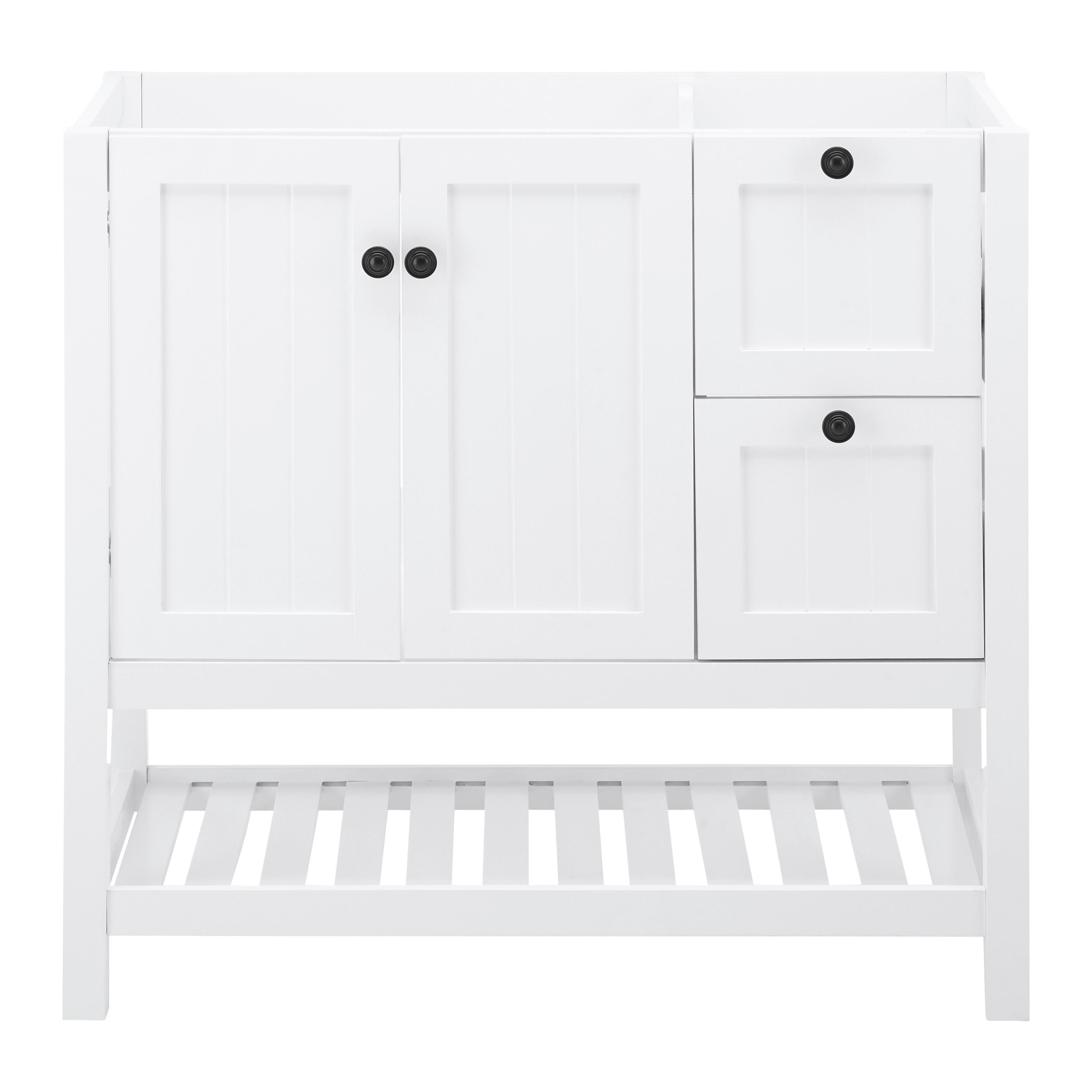 Unterschrank "Erica", weiß - Schwarz/Weiß, MODERN, Metall (91,4/86/45,7cm) - Bessagi Home