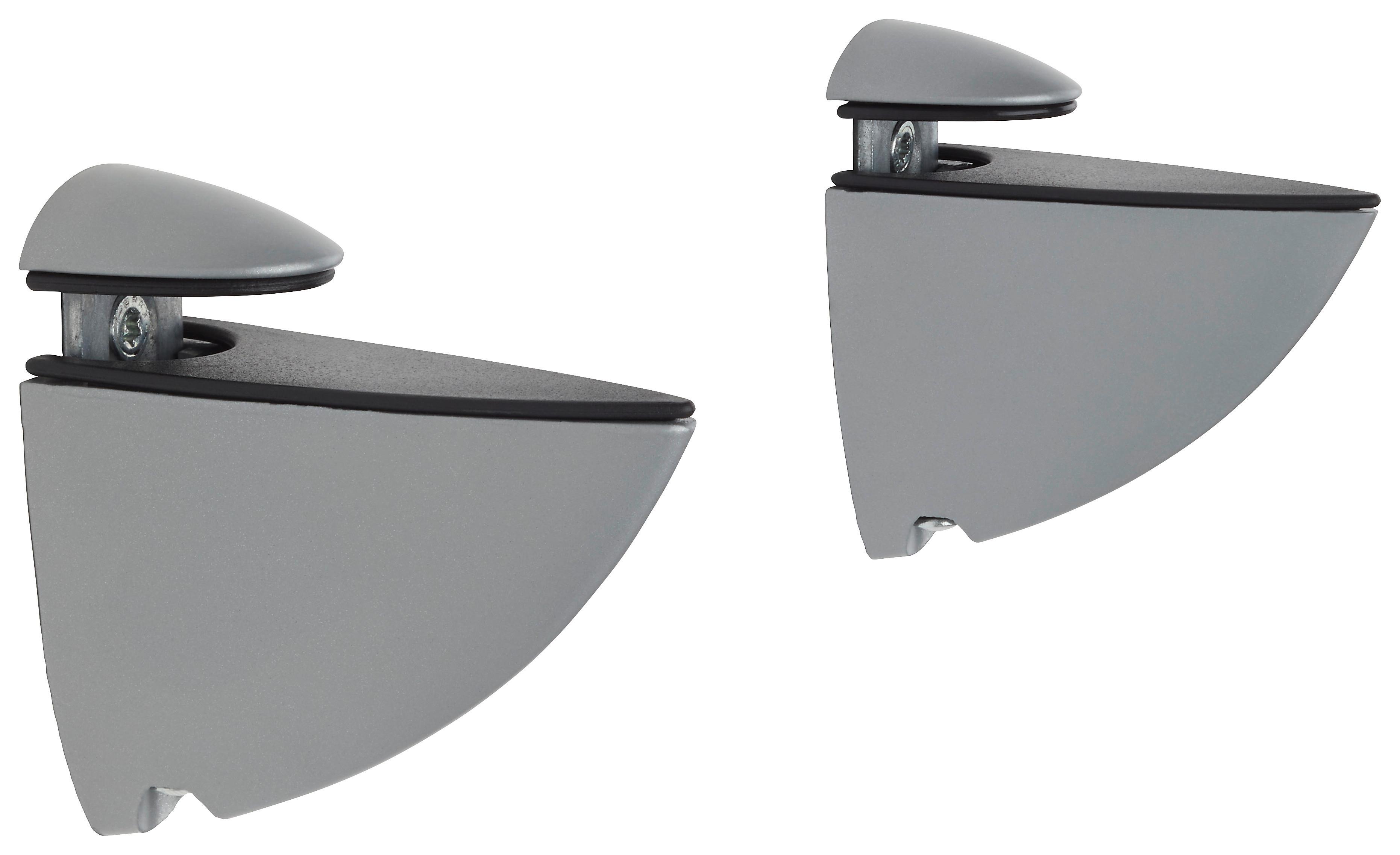 Wandhalter X-Tra in Alufarben, 2 Stk. - Alufarben, Kunststoff/Metall (7,5/6,5/3cm) - Mömax