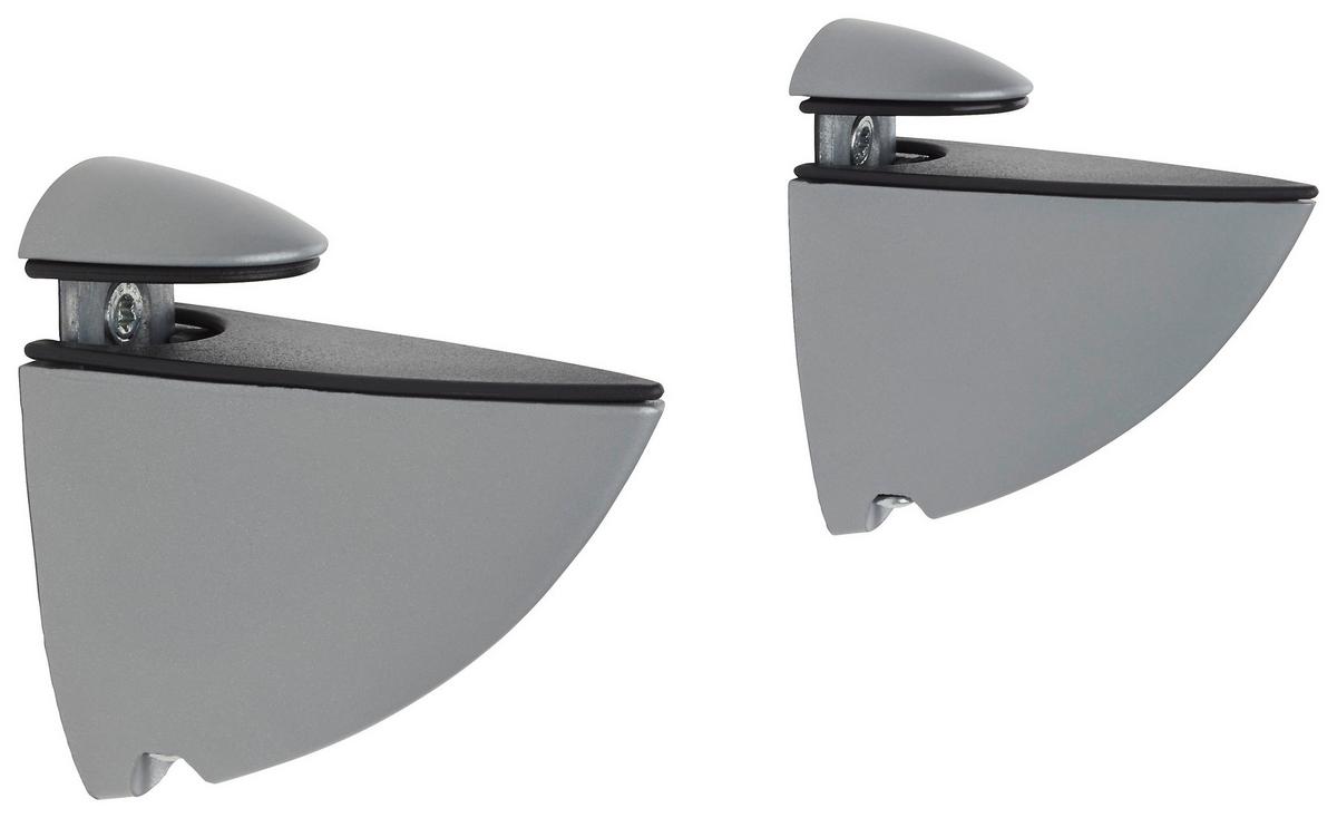 Wandhalter X-Tra in Alufarben, 2 Stk. - Alufarben, Kunststoff/Metall (7,5/6,5/3cm) - Mömax