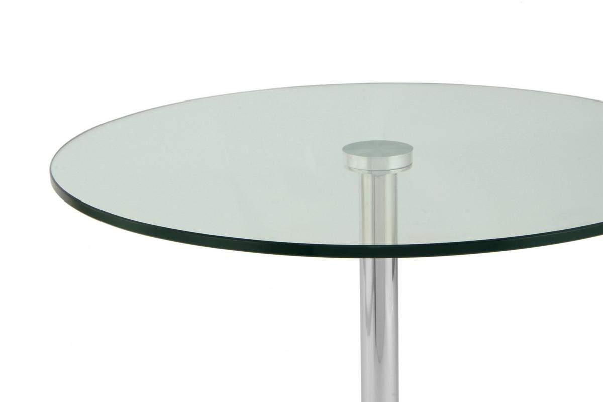 BEISTELLTISCH LANA 125 SILBER / WEISS - Weiss/Silberfarben, Design, Glas/Stein (46/46/53cm) - Kayoom