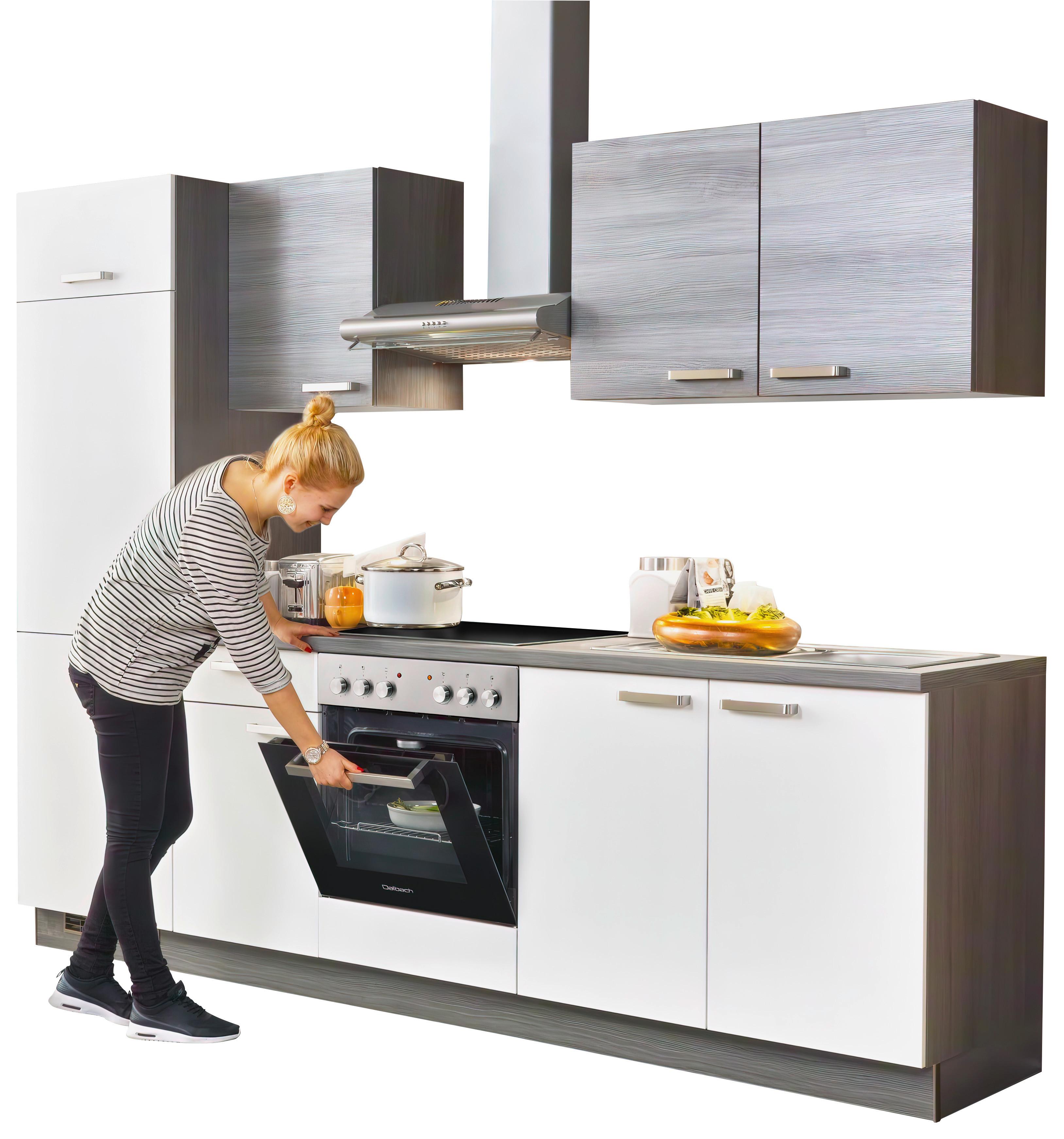 Kuhinjski Blok S Aparatima Win -Based- - bijela/hrast sivi, Basics, drvni materijal (280cm) - Based