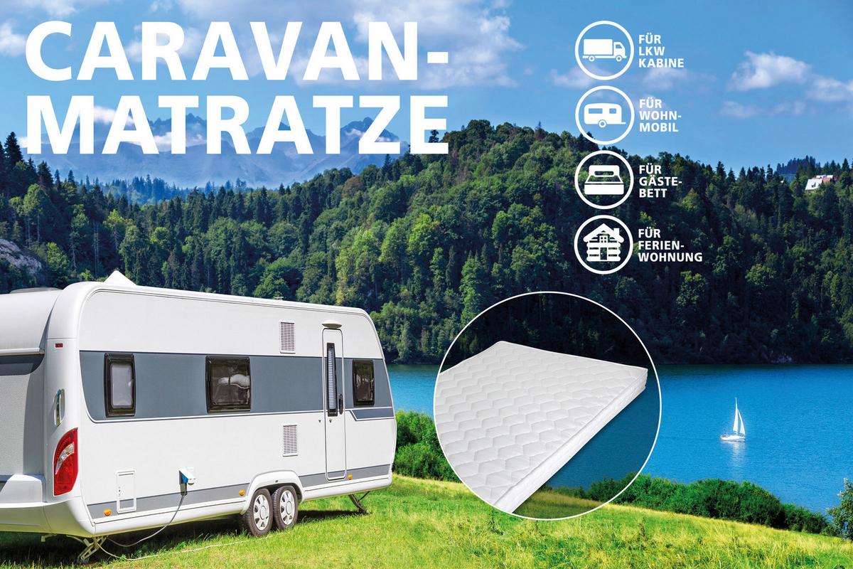 Kaltschaummatratze Caravan H2 ca. 90x190 cm - Weiß, Basics, Kunststoff/Textil (90/190cm) - P & B
