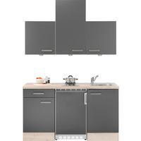 Küchenblock inkl. 2 E-Geräte Milano Anthrazit/Eiche - Eichefarben/Anthrazit, MODERN, Holzwerkstoff (150cm) - FlexWell