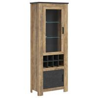 Vitrină RAPALLO - castaniu, Modern, sticlă/material pe bază de lemn (74/191,1/38,5cm) - Modern Living