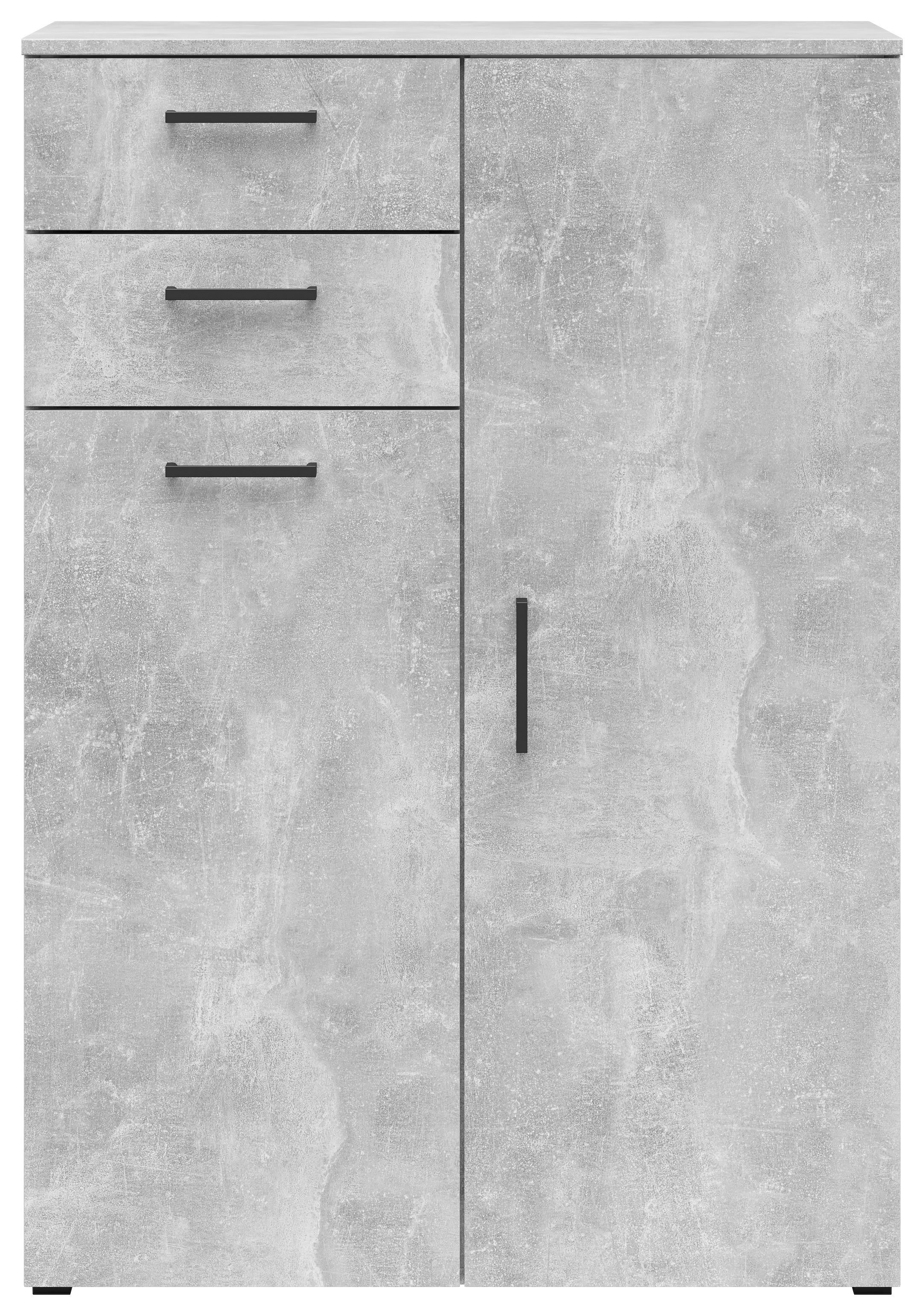 Kommode Multistauraum Betonoptik - Anthrazit/Grau, MODERN, Holzwerkstoff/Kunststoff (80/115/40cm) - Mömax