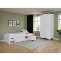 Einzelzimmer TILL 90 in Echtholz Kiefer, Weiß - Weiß/Naturfarben, MODERN, Holz - MID.YOU