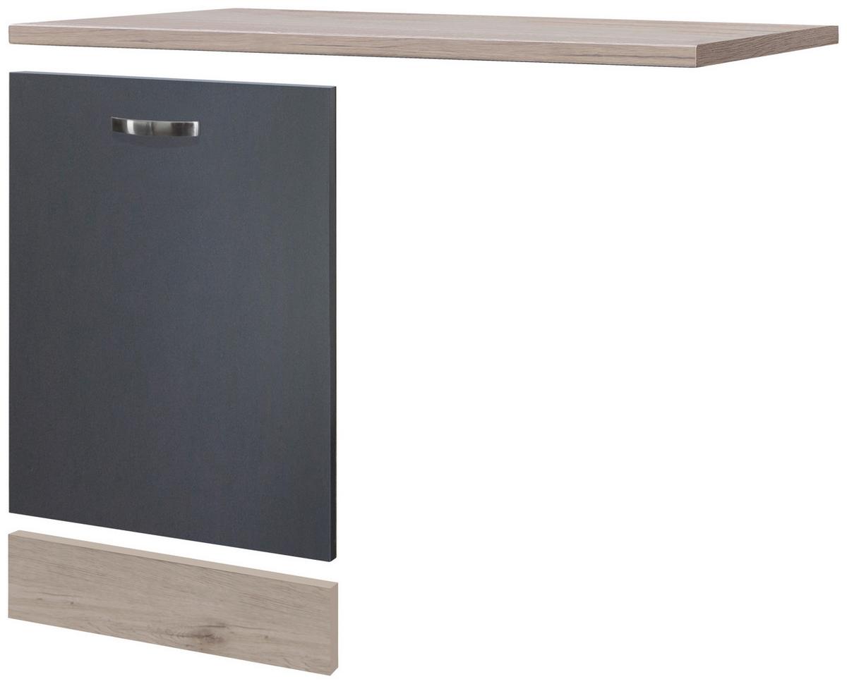 Letvica Pomivalnega Stroja Shadow, Siva, Barva Hrasta - temno siva/hrast san remo, Moderno, leseni material (110/85/60cm)