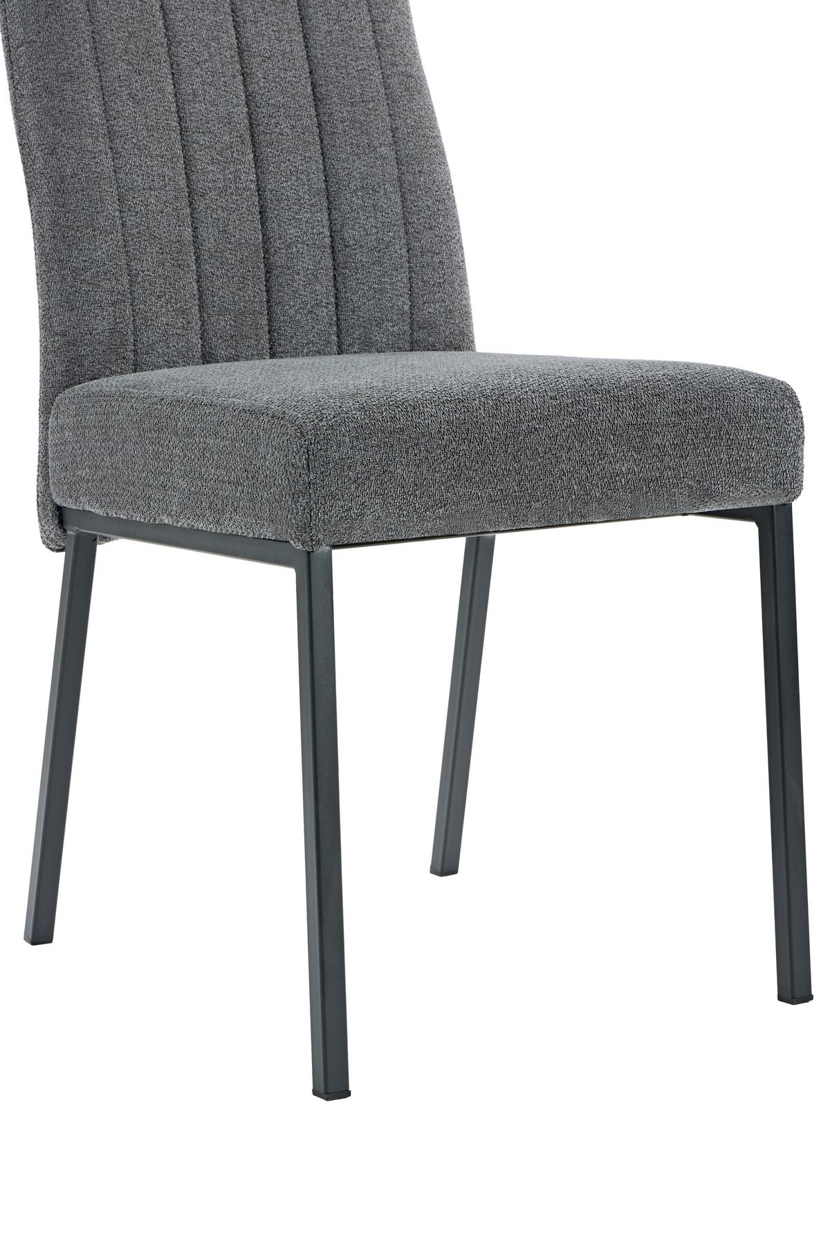 STUHL-SET CATANIA I S 4ER-SET - Anthrazit/Schwarz, MODERN, Textil/Metall (44/95/63,5cm) - MID.YOU