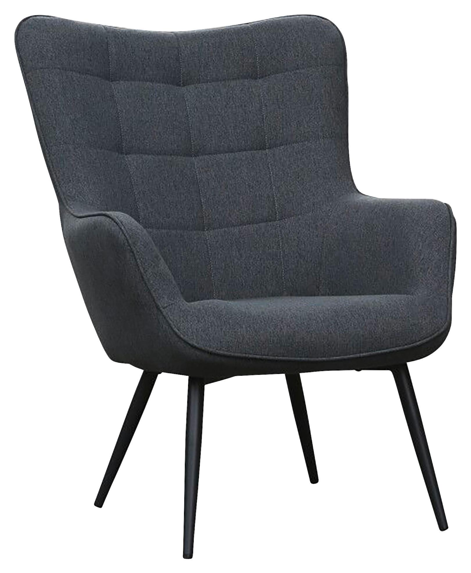 Sesselset Uta Dunkelgrau Webstoff - Dunkelgrau/Schwarz, MODERN, Holzwerkstoff/Textil (72/60/97/39/80/41cm) - MID.YOU