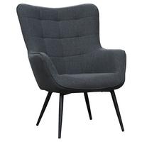 Sesselset Uta Dunkelgrau Webstoff - Dunkelgrau/Schwarz, MODERN, Holzwerkstoff/Textil (72/60/97/39/80/41cm) - MID.YOU