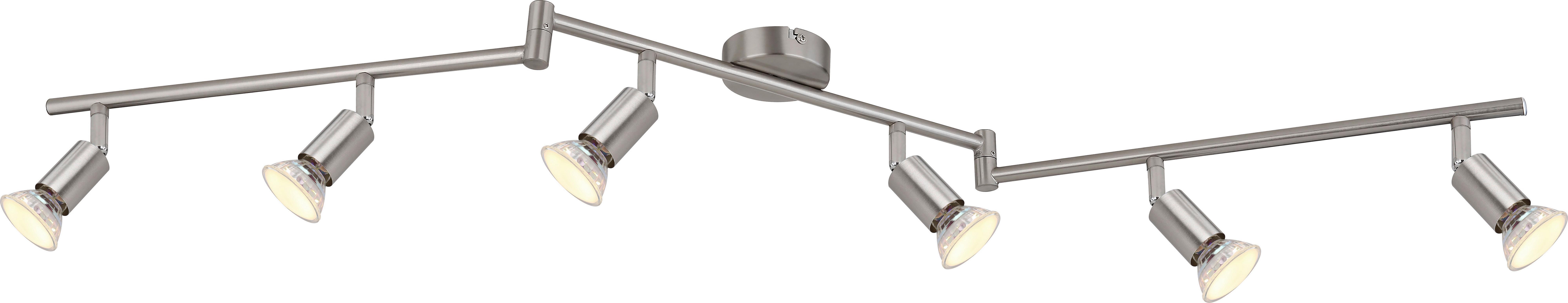 LED-Strahler Fritz max. 6x3 Watt - Nickelfarben, Konventionell, Metall (120/8/17,5cm) - Modern Living