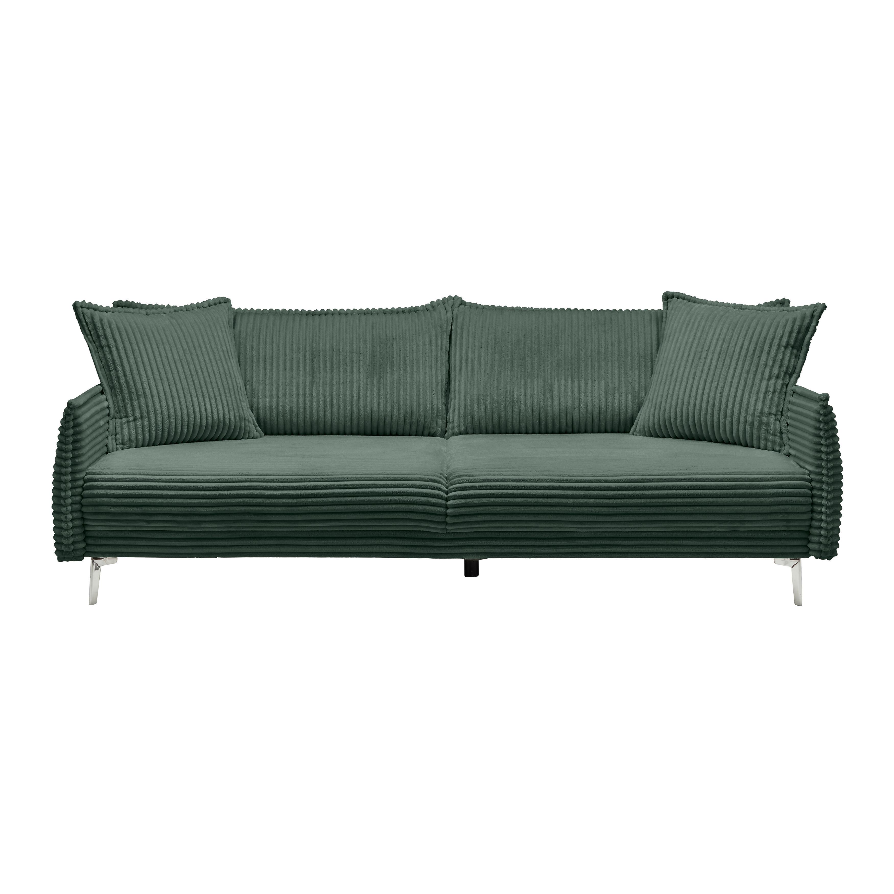 Mega Sofa Kiss - tamno zelena/boje kroma, Moderno, drvo/metal (241/90/117cm) - Mömax