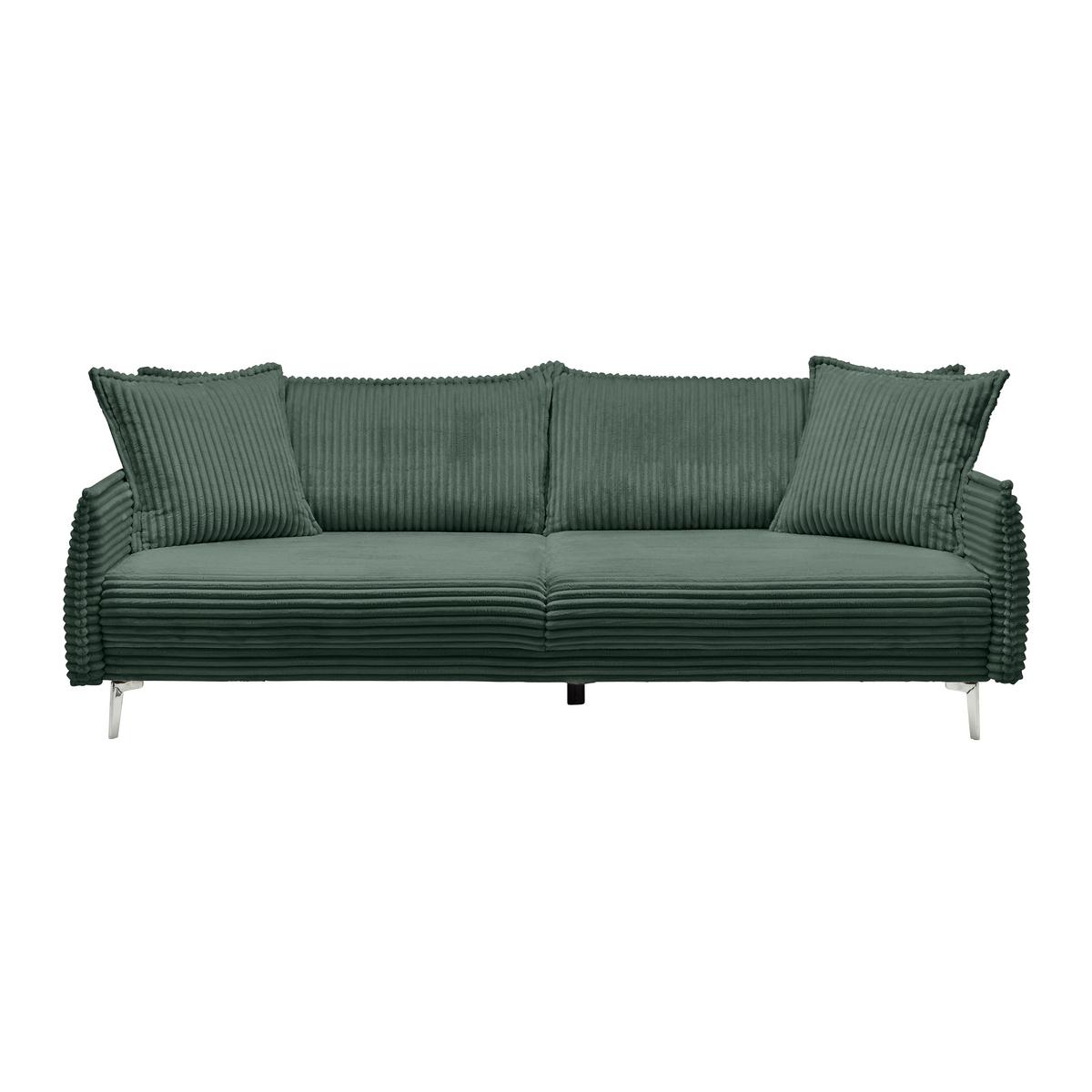 Mega Sofa Kiss - tamno zelena/boje kroma, Moderno, drvo/metal (241/90/117cm) - Mömax