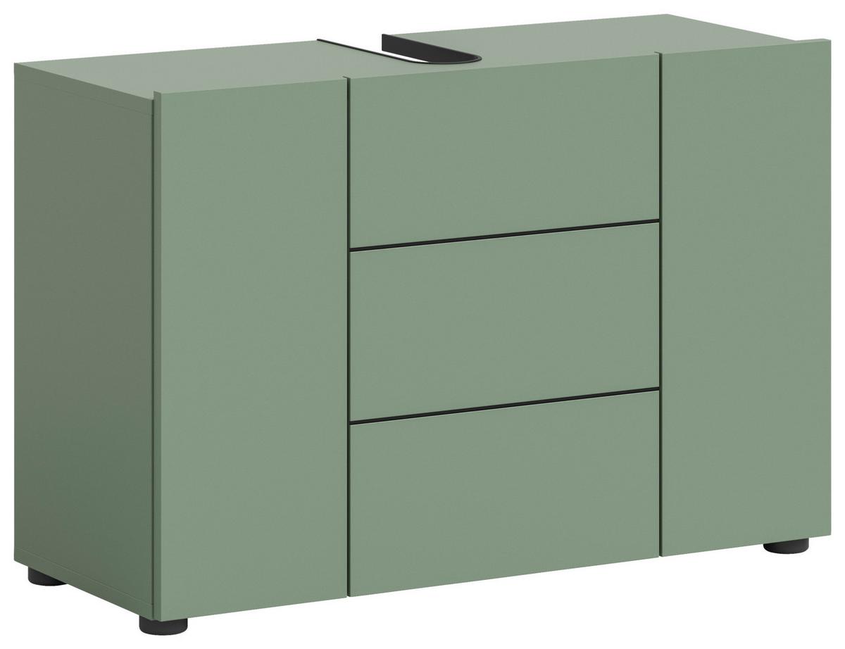 Waschbeckenunterschrank Vira ca. 82x56 cm Grün - Schwarz/Grün, MODERN, Holzwerkstoff/Kunststoff (82/56/34cm) - MID.YOU
