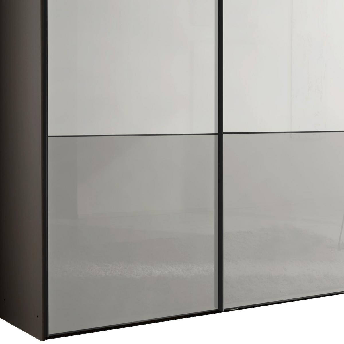 Ormar Sa Staklenim Kliznim Vratima Includo - bijela/tamno siva, Moderno, staklo/drvni materijal (249/222/68cm) - Premium Living