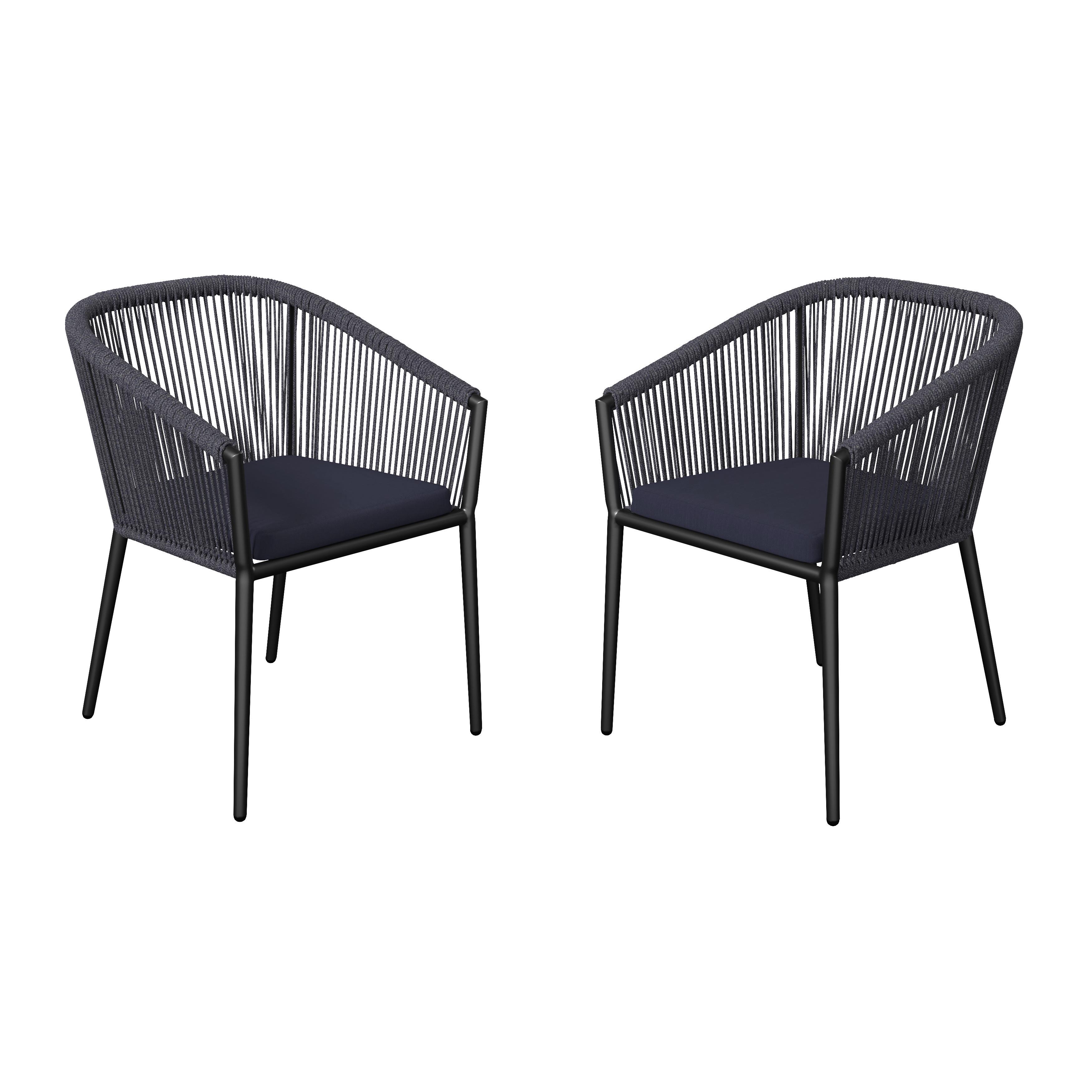 Set Vrtnih Stolov Benicia - modra/črna, Moderno, kovina/tekstil (55/76/63cm) - Bessagi Garden