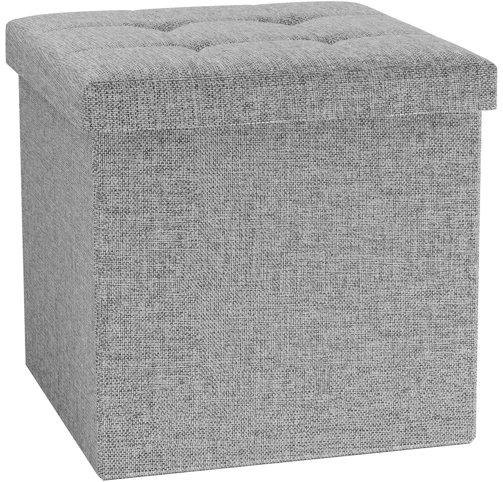 Zaboj Za Sedenje Boxas, Svetlo Siva - svetlo siva, Basics, umetna masa/leseni material (38/38/38cm) - MID.YOU