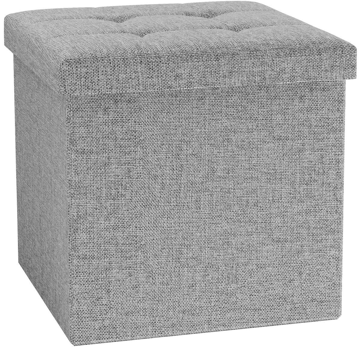 Zaboj Za Sedenje Boxas, Svetlo Siva - svetlo siva, Basics, umetna masa/leseni material (38/38/38cm) - MID.YOU