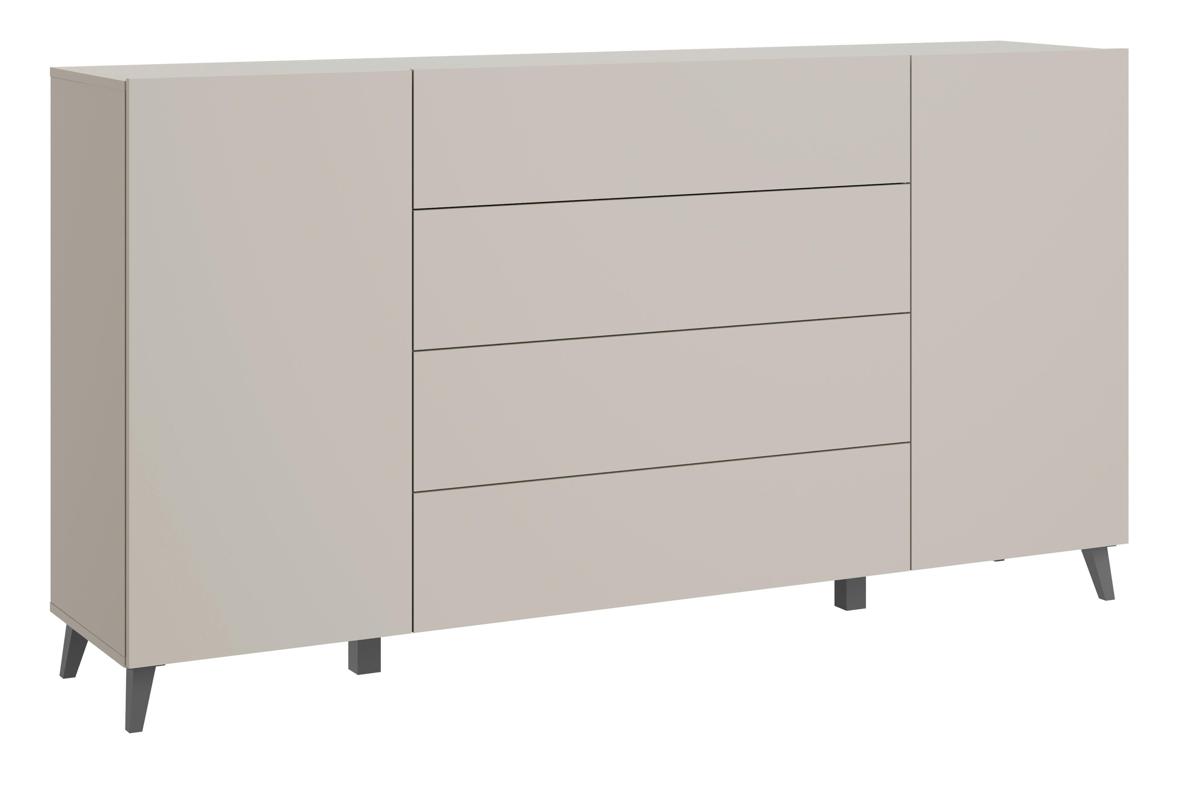 Sideboard Phuket Kaschmir Beige - Kaschmir/Schwarz, Design, Holzwerkstoff/Kunststoff (180/95,4/39cm) - P & B