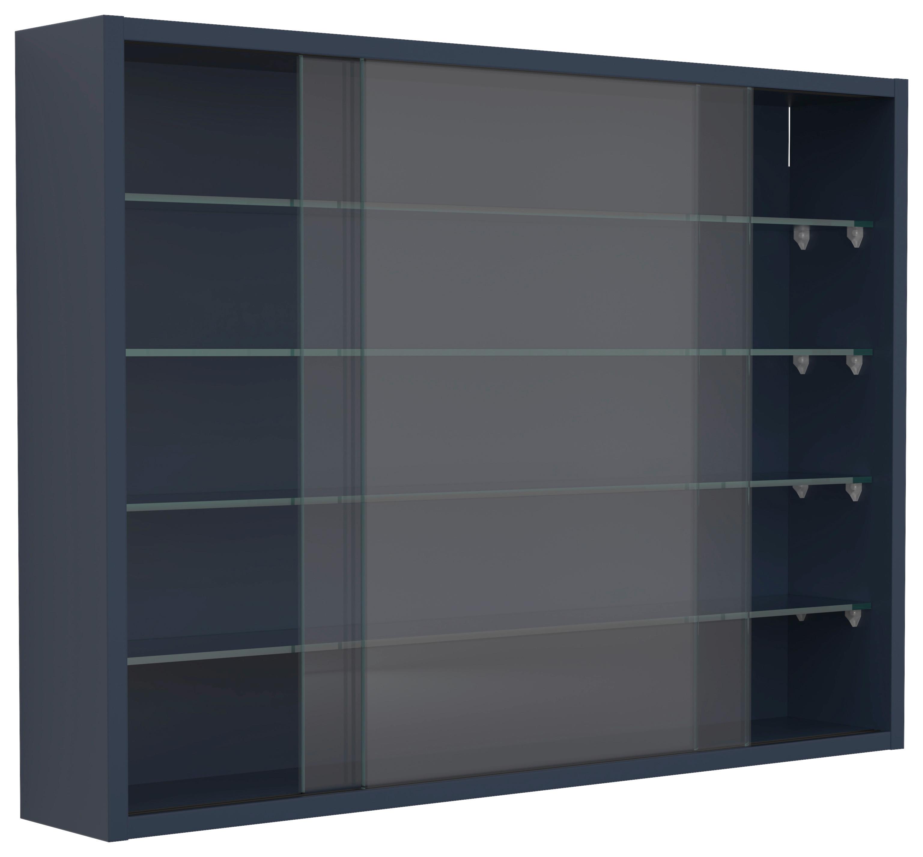 Hängevitrine Drivalo L - Transparent/Anthrazit, Design, Glas/Holzwerkstoff (75/55/12cm) - MID.YOU