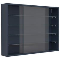 Hängevitrine Drivalo L - Transparent/Anthrazit, Design, Glas/Holzwerkstoff (75/55/12cm) - MID.YOU