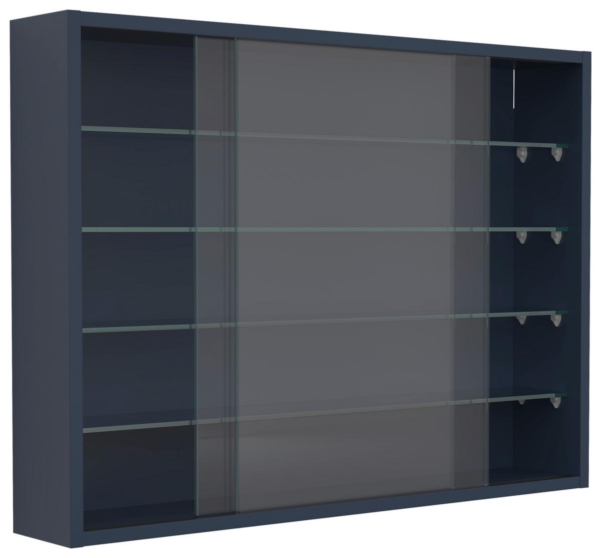 Hängevitrine Drivalo L - Transparent/Anthrazit, Design, Glas/Holzwerkstoff (75/55/12cm) - MID.YOU