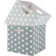 Aufbewahrungsbox Star in Weiß/Hellgrau - Hellgrau/Weiß, Textil (33/33/32cm) - Mömax modern living Aufbewahrungsbox Star in Weiß/Hellgrau - Hellgrau/Weiß, Textil (33/33/32cm) - Mömax modern living