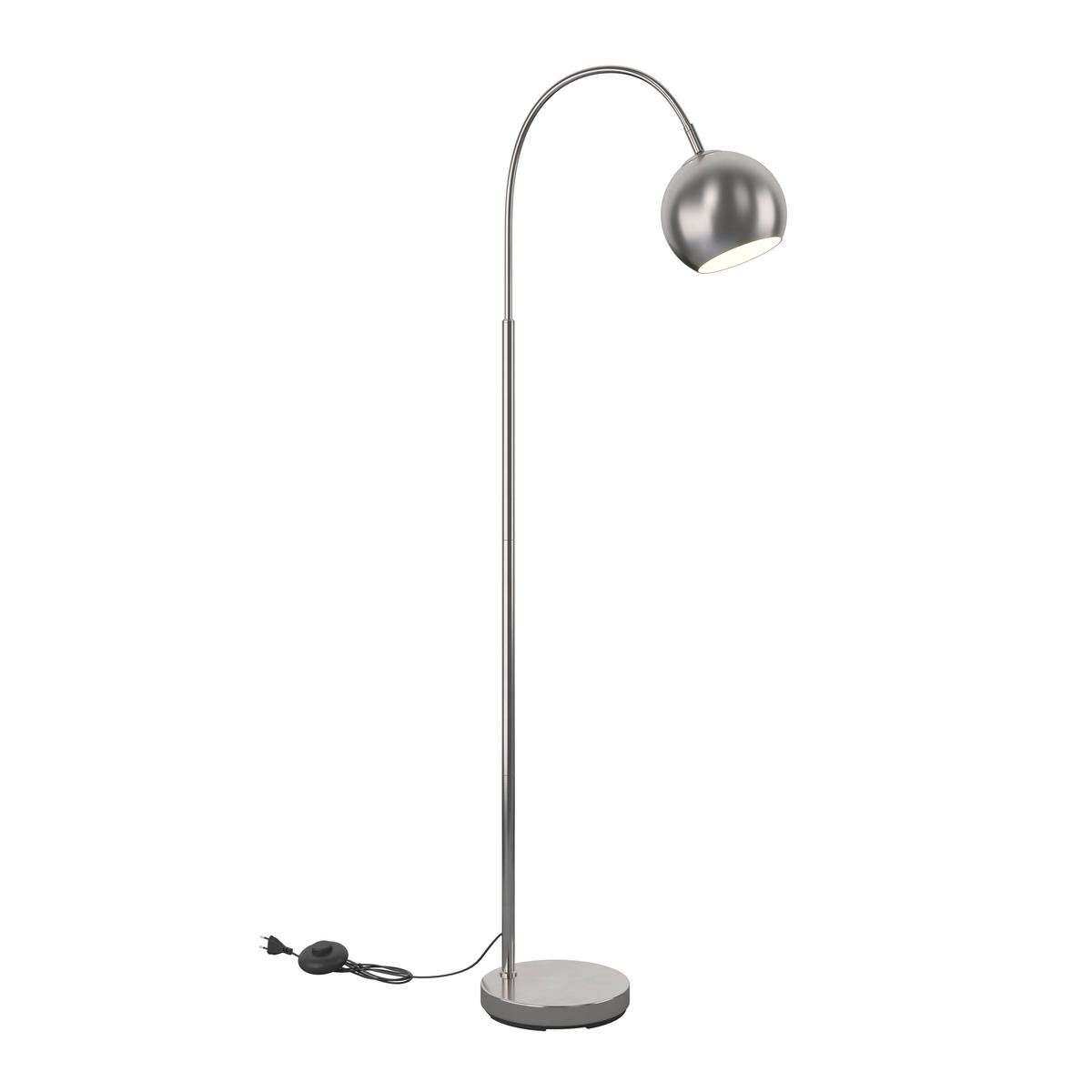 LAMPA STOJĄCA 24779N BENNO - biały/kolor niklowy, Basics, tworzywo sztuczne/metal (46/25/150cm) - Globo