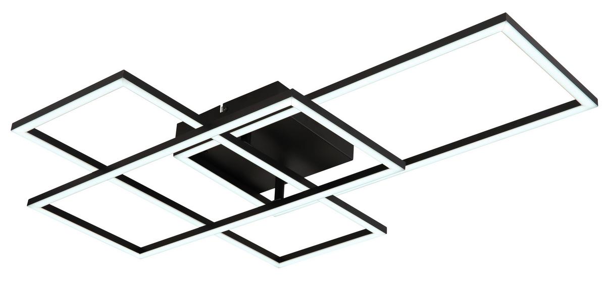 Plafonieră cu LED GABRIEL -TUYA- - opal/negru, plastic/metal (73,7/51/9,3cm) - Globo
