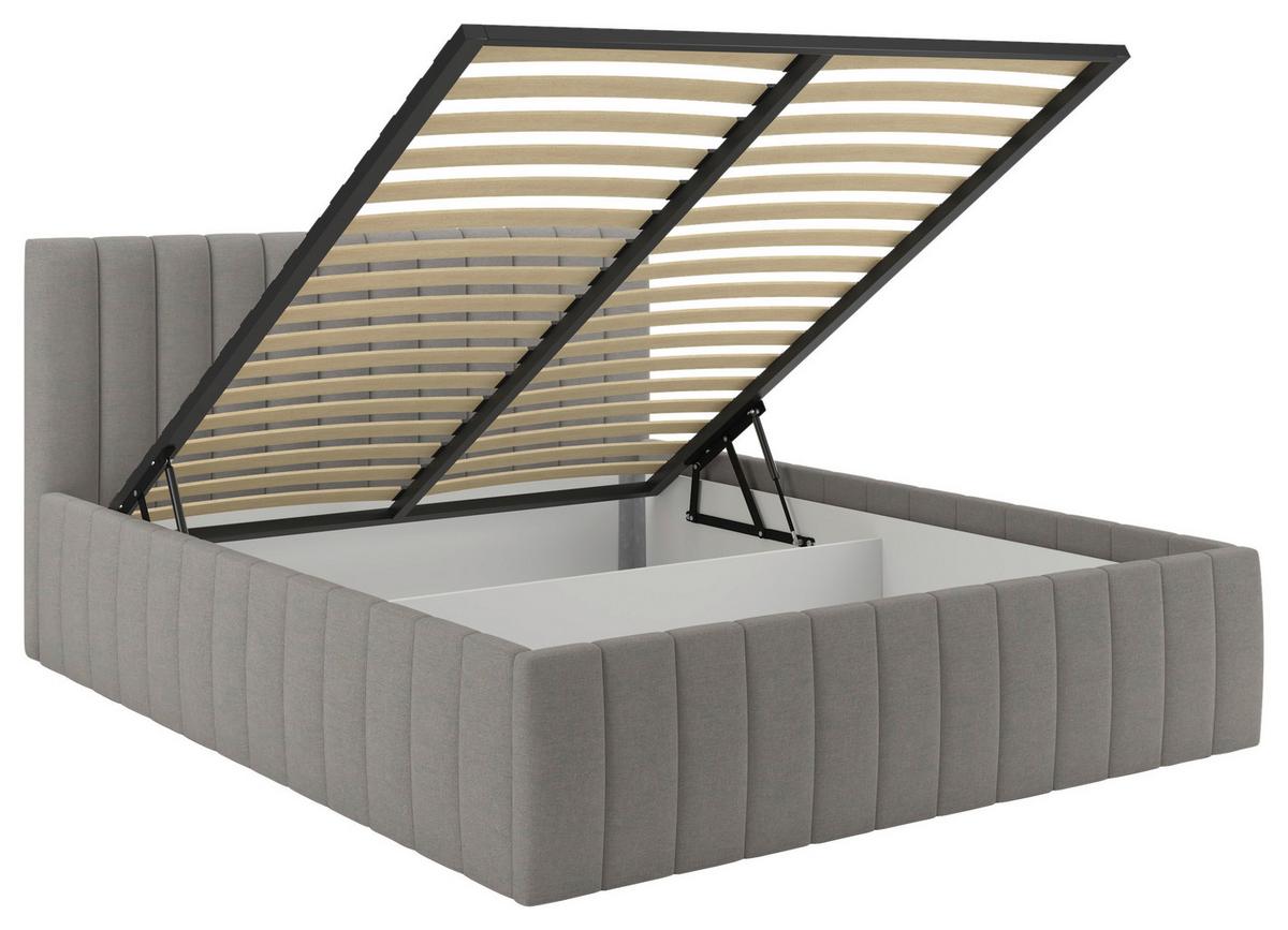 Tapecirani Krevet Orinoco - tamno siva, Moderno, drvni materijal/metal (180/200cm) - Based