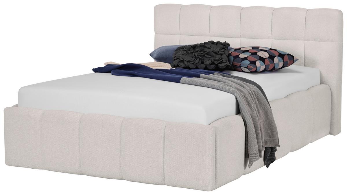 Polsterbett Ascona Creme Ca. 140x200cm - Creme/Schwarz, Konventionell, Kunststoff/Textil (140/200cm) - Mömax